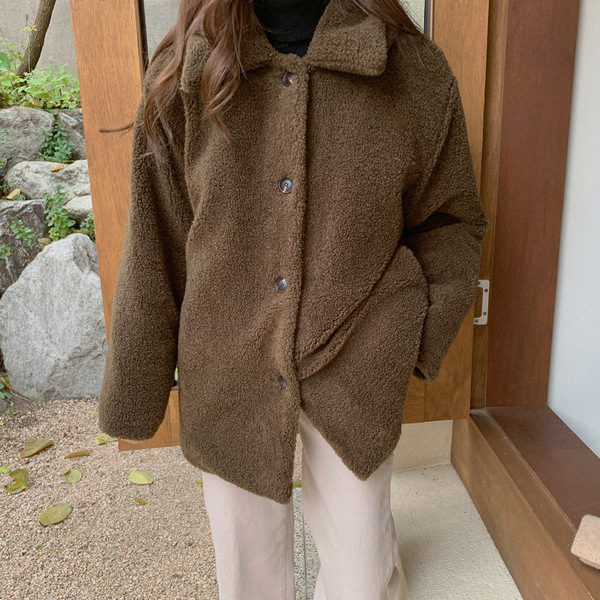 [세일] 도서렌 양털 누빔 숏 코트