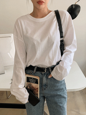 [세일] 루디난 박시 베이직 긴팔 티셔츠