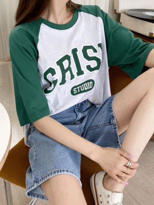 세산팝 루즈핏 라운드넥 나염 나그랑 반팔 티셔츠