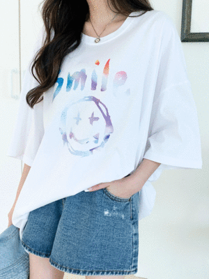 라간르 오버핏 프린팅 반팔 티셔츠